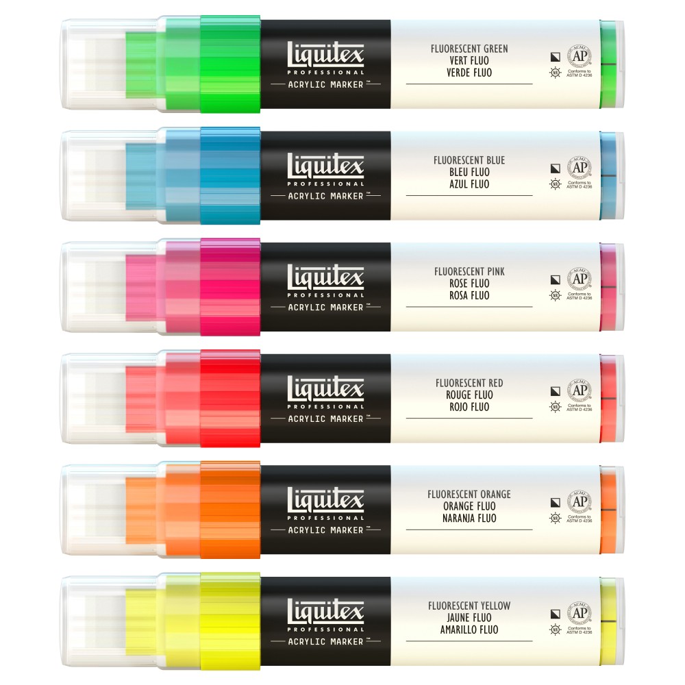 Acrylic Marker Fluorescents  Set Of 6 | Liquitex
